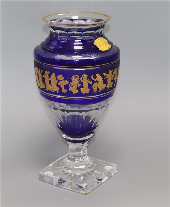 A Val-Saint-Lambert glass cut vase height 31cm